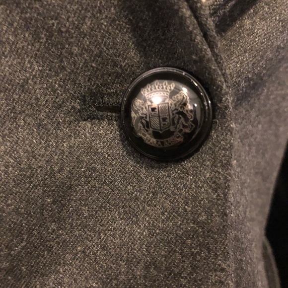 1[Zara] Basic grey blazer w faux leather sleeves - Picture 5 of 8